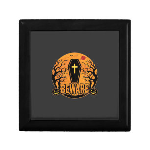 Halloween Coffin Beware Pumpkin Horror Design_1 Gift Box