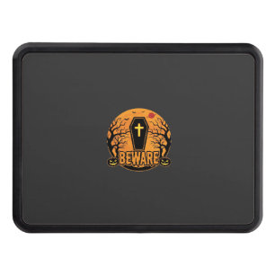 Halloween Coffin Beware Pumpkin Horror Design_1 Hitch Cover