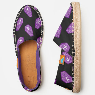 halloween coffin cross grave purple espadrilles