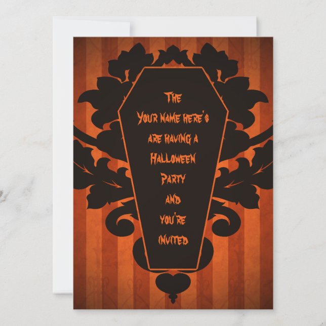 Halloween coffin party invitation (Front)