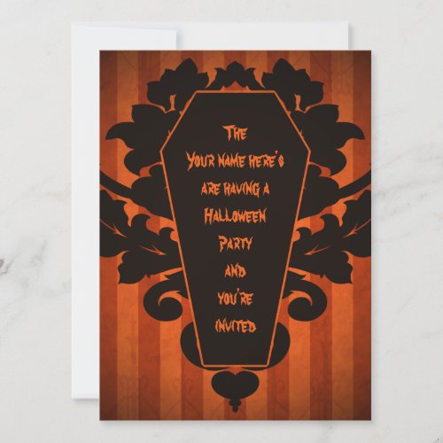 Halloween coffin party invitation