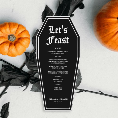 Halloween Coffin Wedding Menu DIY