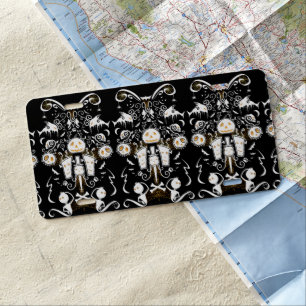 Halloween Collage Drawing License Plate