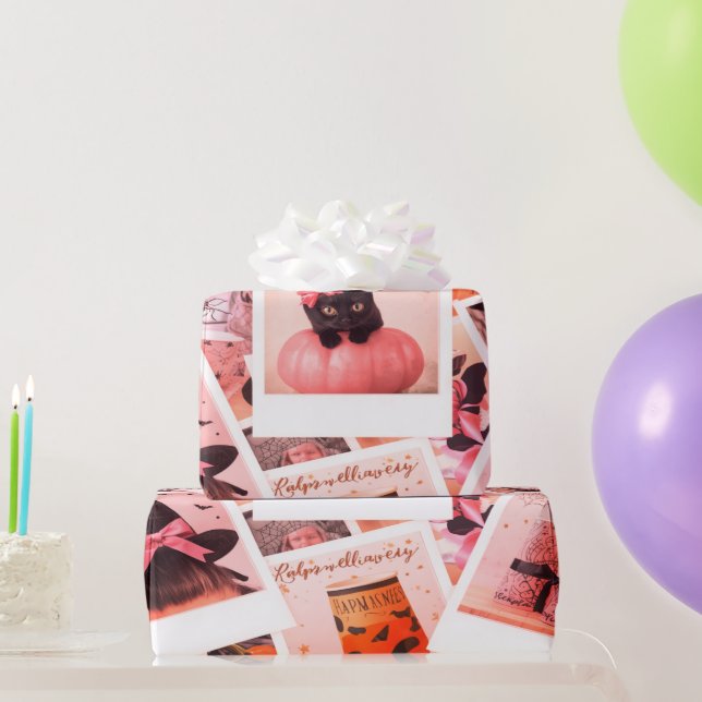Halloween Collage Soft Feminine Wrapping Paper (Party Gifts)