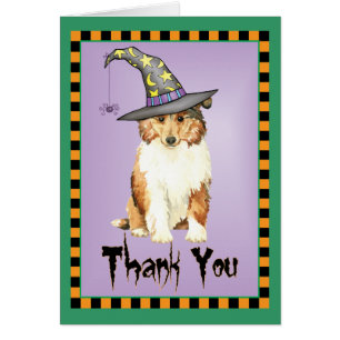 Halloween Collie Thank You card