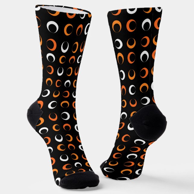 Halloween color circle pattern socks (Angled)