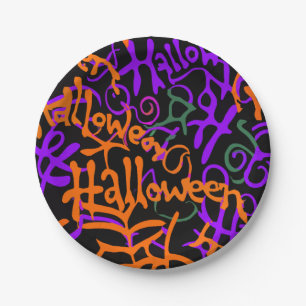 Halloween Color Paper Plates