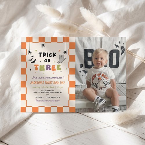 Halloween Colorful 3th Birthday Invitation Photo