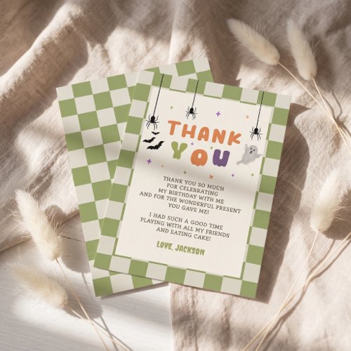 Halloween Colorful Birthday Thank You Card