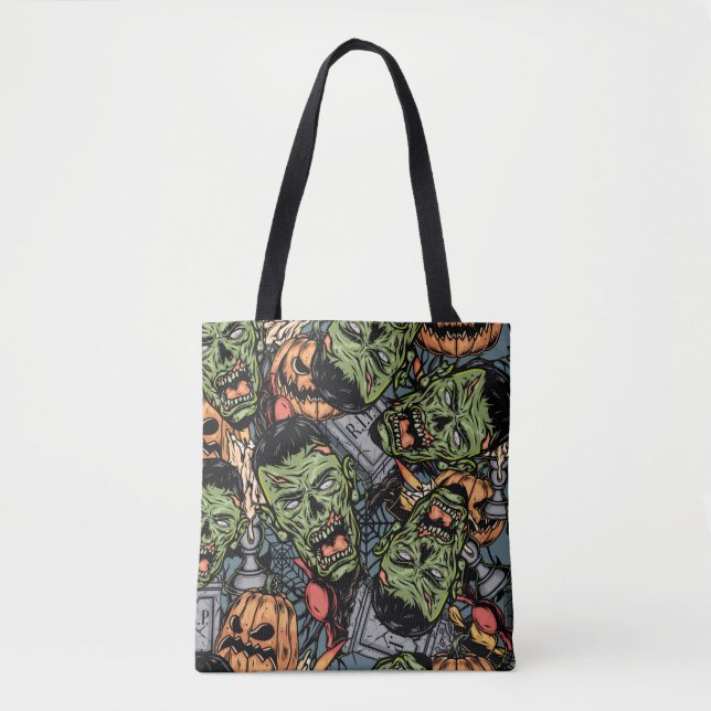 Halloween colorful elements seamless pattern with  tote bag (Front)