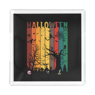Halloween Colorful Night Acrylic Tray