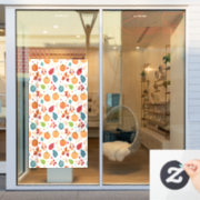 Halloween Colorful Pumpkins and leaves Window Cling