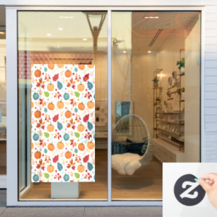 Halloween Colorful Pumpkins and leaves Window Cling