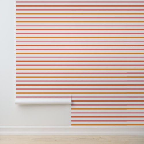 Halloween Colorful Striped Pink and Orange Wallpaper