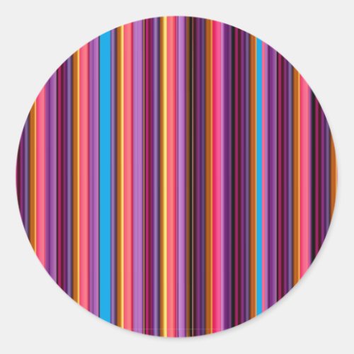 Halloween Colors Striped Classic Round Sticker