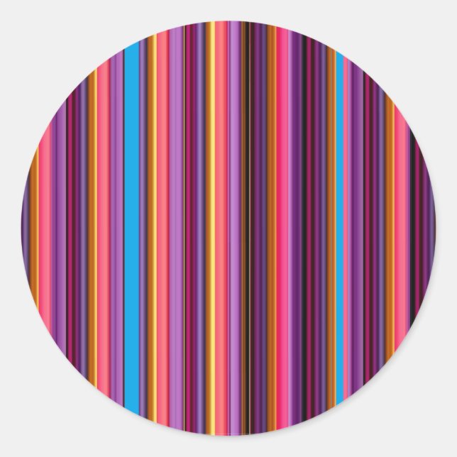 Halloween Colors Striped Classic Round Sticker (Front)