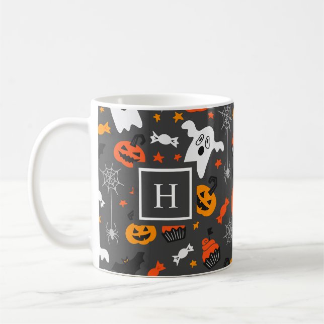 Halloween colors symbols pattern coffee mug (Left)