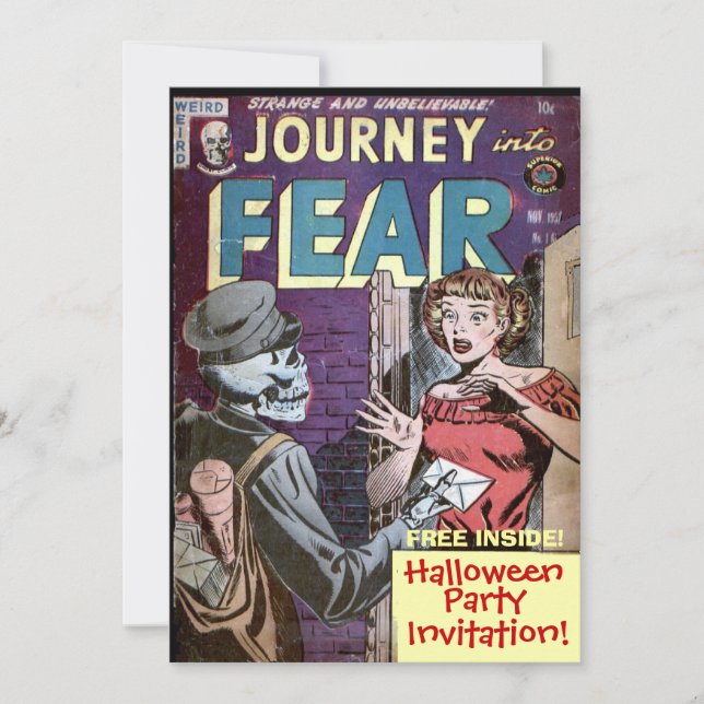 Halloween Comic Strip Funny Invitation (Front)
