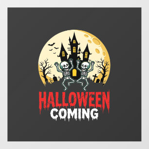 Halloween Coming Dancing Skeletons Haunted Castle Floor Decals