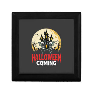 Halloween Coming Dancing Skeletons Haunted Castle Gift Box