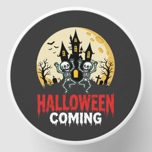 Halloween Coming Dancing Skeletons Haunted Castle Mini Candle Favors