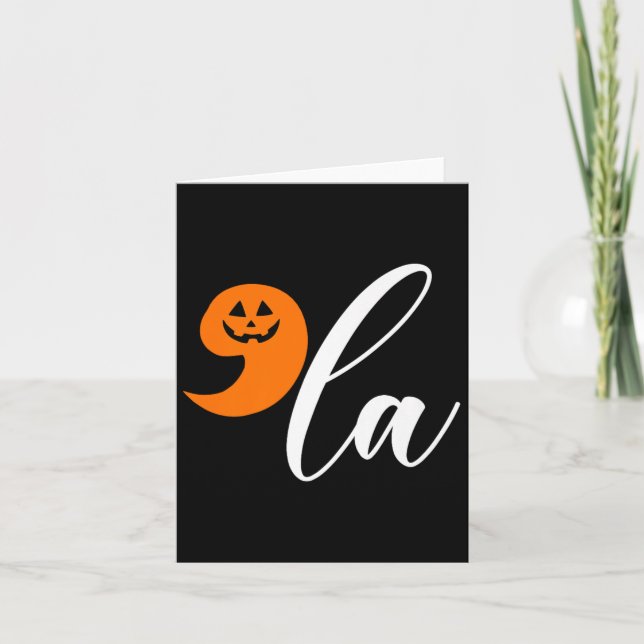 Halloween Comma La Funny Pumpkin Kamala Harris Pre Card (Front)