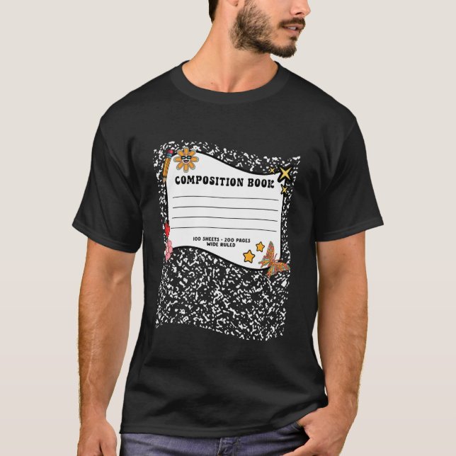 Halloween Composition Book Notebook Funny Teacher  T-Shirt (Front)
