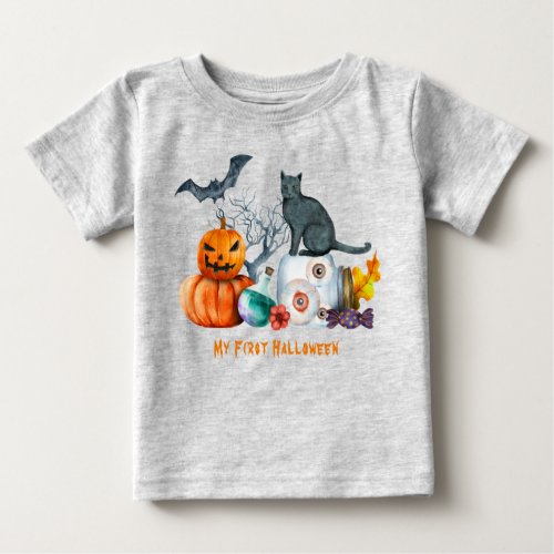 Halloween Composition My First Halloween Baby T_Shirt