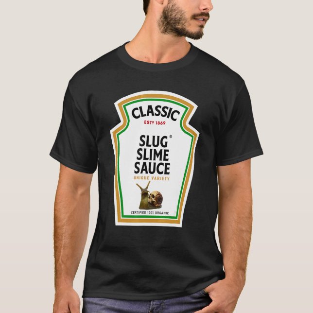 Halloween Condiment Bottle  Slug Slime Sauce Potio T-Shirt (Front)