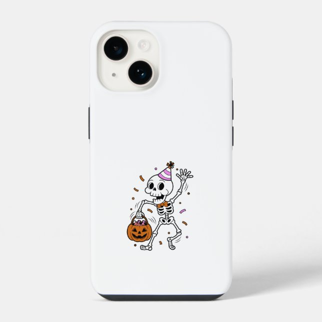 Halloween Confetti Skeleton iPhone Case (Back)