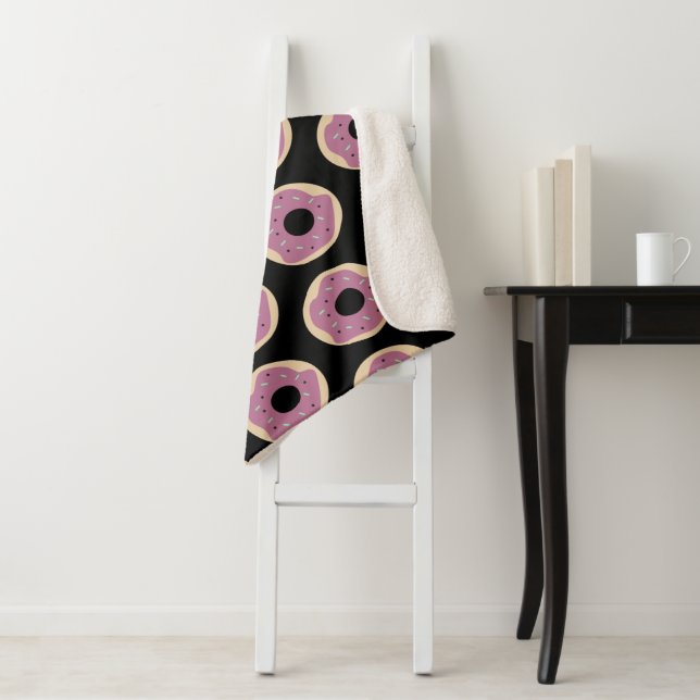 Halloween Confetti Sprinkles Donut Treats Sherpa Blanket (In Situ)