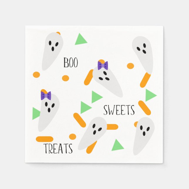 Halloween Confetti Sprinkles | Ghost Napkins (Front)