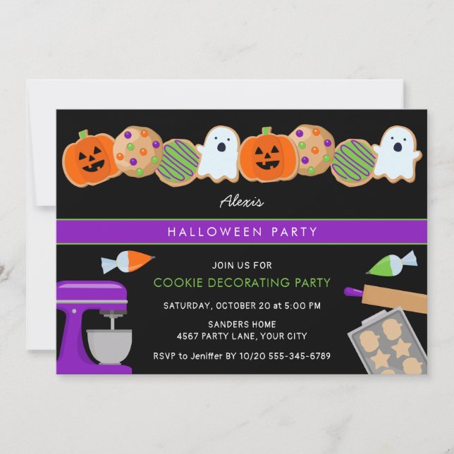 HALLOWEEN COOKIE PARTY INVITATION (Front)