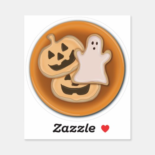 Halloween cookie plate sticker