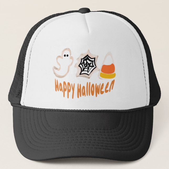 Halloween Cookies Baker Baking  Trucker Hat (Front)