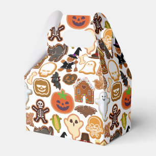 Halloween Cookies Pattern Collection Offwhite BG Favor Boxes