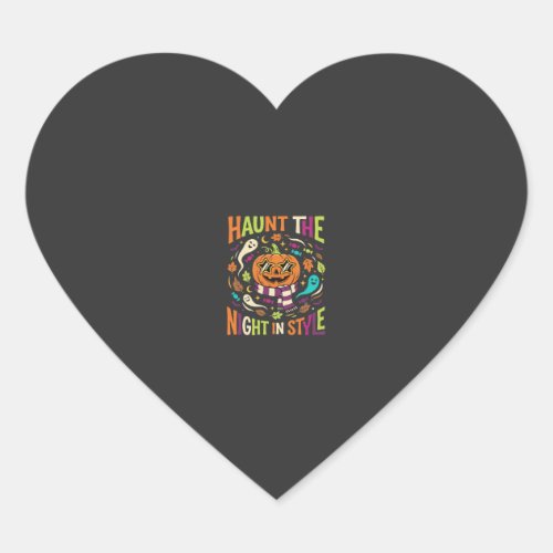 Halloween Cool Jack Lantern Heart Sticker