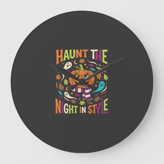 Halloween Cool Jack Lantern Large Clock (Front)
