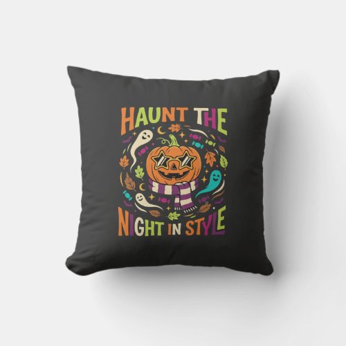 Halloween Cool Jack Lantern Throw Pillow