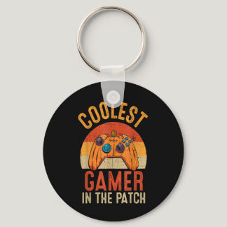 Halloween Coolest Gamer In The Patch Pumpkin Boys Keychain