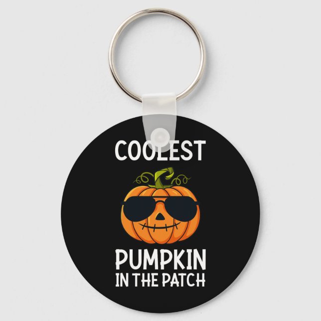 Halloween Coolest Pumpkin In The Patch Boys Girls  Keychain (Front)