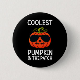Halloween Coolest Pumpkin In The Patch Fun Boys Gi Button