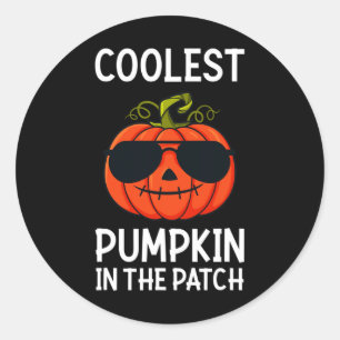 Halloween Coolest Pumpkin In The Patch Fun Boys Gi Classic Round Sticker