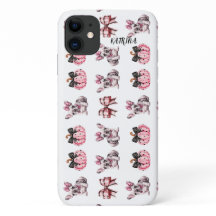 Halloween Coquette Bulldog Bow pumpkin iphone 11