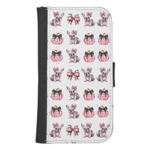 Halloween Coquette Bulldog Bow Wallet Case
