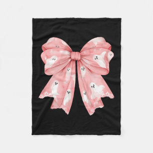 Halloween Coquette Ghost Bow Cute Girly Soft Girl Fleece Blanket