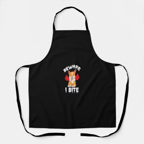 Halloween Corgi Cute Vampire Costume Bites Fangs Apron