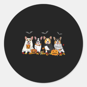 Halloween Corgi Ghost Soky Corgi Lovers Dog Mama P Classic Round Sticker