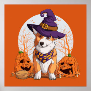 Halloween Corgi Poster