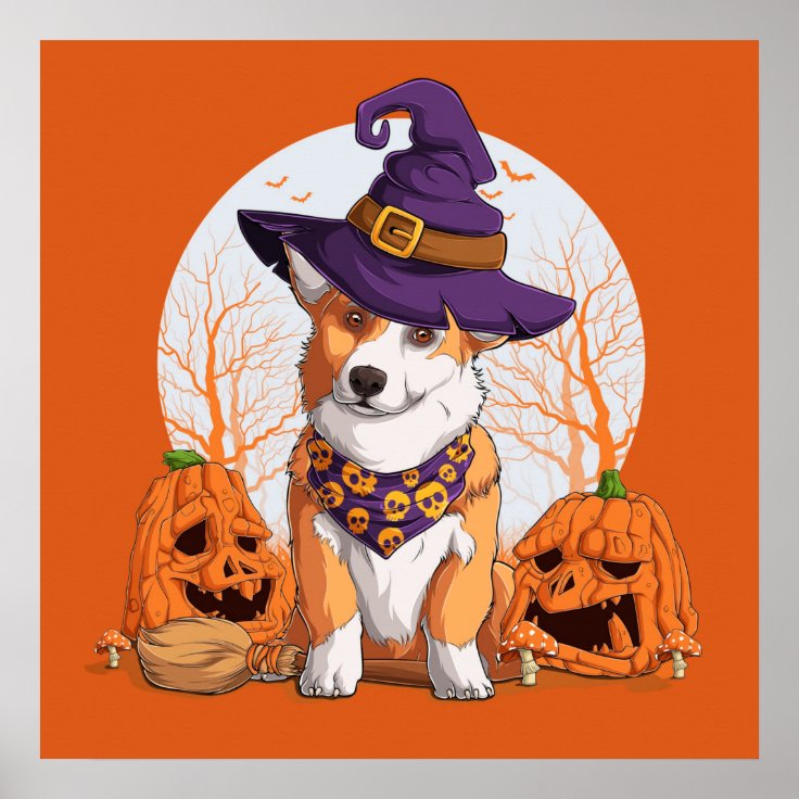 Halloween Corgi Poster | Zazzle